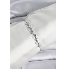 Gümüş Renk Zirkon Taşlı Sıralı Damla Model Asansörlü Kadın Bileklik - TJ-BB8337