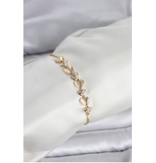 Gold Renk Zirkon Taşlı Sıralı Damla Model Asansörlü Kadın Bileklik - TJ-BB8338