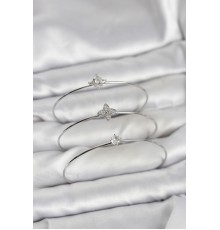 Zirkon Taşlı Gümüş Renk Yonca Model 3'lü Kadın Bileklik Kombini - TJ-BB8348