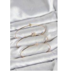 Zirkon Taşlı Kutup Yıldızı Model Gold Renk 3'lü Kadın Bileklik Kombini - TJ-BB8359