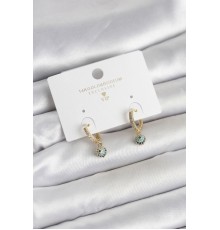 Minimal Nazarlı Model Gold Renk Zirkon Taşlı Kadın Küpe - TJ-BKP11642