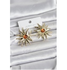 Güneş Model Gold Renk Pirinç Kadın Küpe - TJ-BKP11654