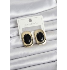 Siyah Renk Kare Model Vintage Kadın Küpe - TJ-BKP11657