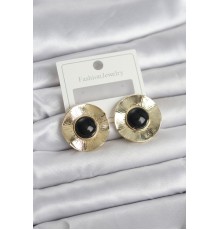 Vintage Model Siyah Gold Renk Pirinç Kadın Küpe - TJ-BKP11662