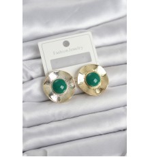 Vintage Model Yeşil Gold Renk Pirinç Kadın Küpe - TJ-BKP11664