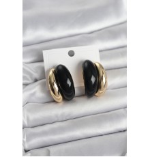 Damla Model Siyah Vintage Gold Renk Kadın Küpe - TJ-BKP11666