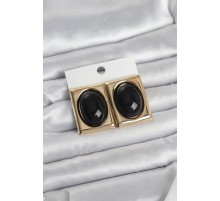 Siyah Kare Model Vintage Gold Renk Kadın Küpe - TJ-BKP11672
