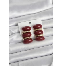 Bordo Vintage Model Gold Renk Kadın Küpe - TJ-BKP11676