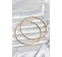 316L Çelik Gold Renk 80 mm Kadın Halka Küpe - TJ-BKP11688