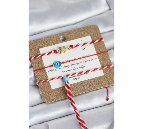 Marteniçka Bileklik 3'lü Caretta Caretta ve Nazarlı Model - TJ-BB8363