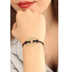 LOVE (Aşık) Siyah Deri İpli Unisex Mood Bileklik - TJ-BB1986
