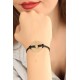 LOVE (Aşık) Siyah Deri İpli Unisex Mood Bileklik - TJ-BB1986