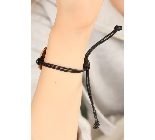 LOVE (Aşık) Siyah Deri İpli Unisex Mood Bileklik - TJ-BB1986