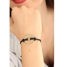 FREEDOM (Özgür) Siyah Deri İpli Unisex Mood Bileklik - TJ-BB1988