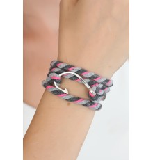 Karışık Desenli Pembe Gri Gümüş Metal Kancalı Bayan Çoklu Bileklik - TJ-BB2378-KS