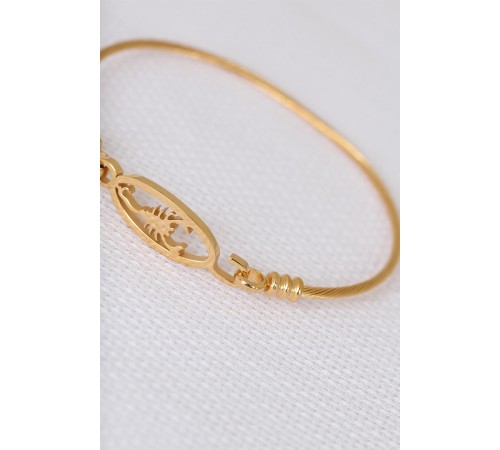 Gold Çelik Akrepli Erkek Kelepçe Bileklik - TJ-EB1902 Gold Çelik Akrepli Erkek Kelepçe Bileklik - TJ-EB1902