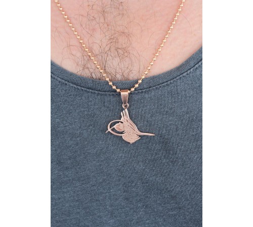 Rose Renk Metal Tuğra Figürlü Erkek Kolye - TJ-ERK355 Rose Renk Metal Tuğra Figürlü Erkek Kolye - TJ-ERK355