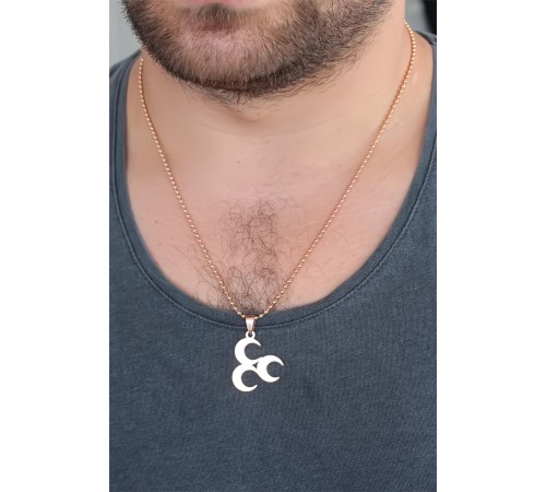 Rose Renk Metal 3 Hilal Figürlü Erkek Kolye - TJ-ERK356 Rose Renk Metal 3 Hilal Figürlü Erkek Kolye - TJ-ERK356