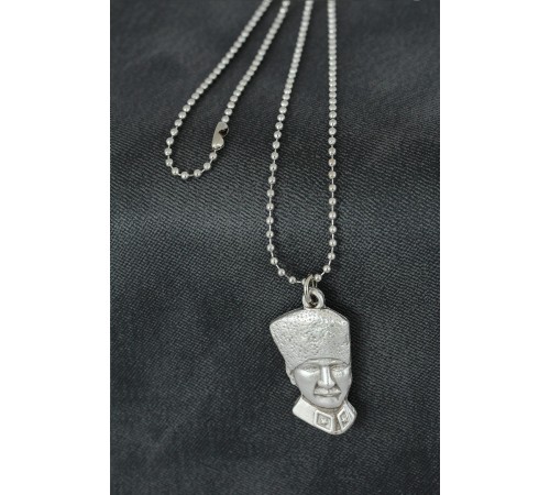 Atatürk Figürlü Metal Erkek Kolye - TJ-ERK945-KS Atatürk Figürlü Metal Erkek Kolye - TJ-ERK945-KS