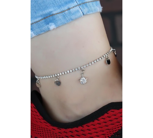 Zirkon Taşlı Silver Renk Kaplama Hal Hal - TJ-HH970-KS Zirkon Taşlı Silver Renk Kaplama Hal Hal - TJ-HH970-KS