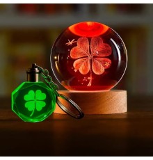 Yonca Tasarımlı Renk Değiştiren Anahtarlık Ve Usbli Cam Küre