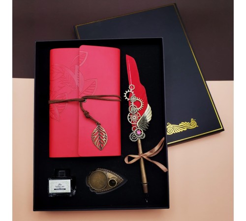 Defterli Divit Kalem Seti Kırmızı