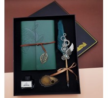 Mürekkepli Divit Kalem Ve Defter Set Yeşil