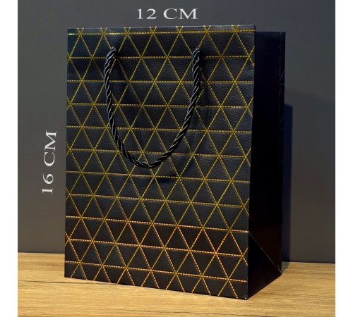 Mini Boy Siyah Gold Yaldızlı Karton Çanta