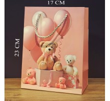 Sevimli Ayıcık Tasarımlı Küçük Boy Hediye Çantası