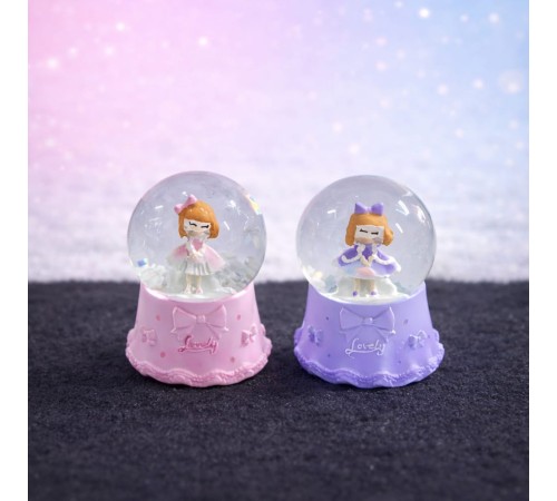 Mini Işıklı Sevimli Kız Kar Küresi