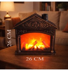 Dekoratif Ledli Ev Tasarımlı Şömine