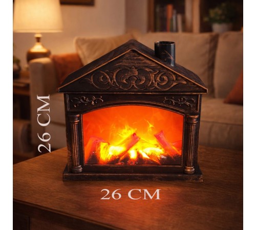 Dekoratif Ledli Ev Tasarımlı Şömine