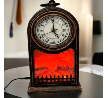 Şömine Tasarımlı Romen Rakamlı Saat