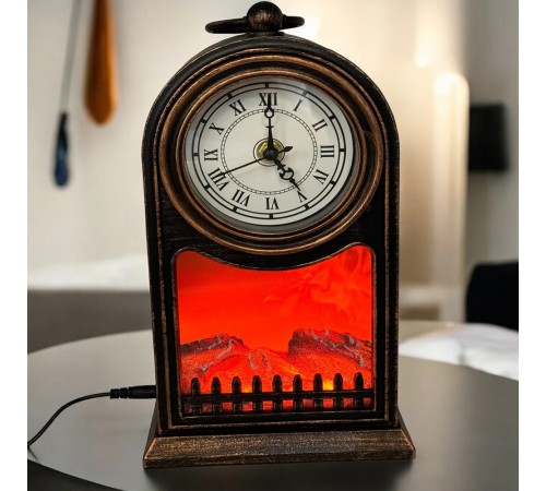 Şömine Tasarımlı Romen Rakamlı Saat