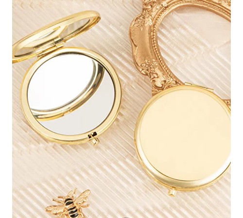 Gold Kapaklı Makyaj Cep Aynası
