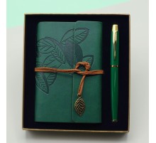 Yeşil Renk Defter Kalem Kutulu Set