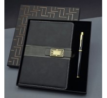 Siyah Tokalı Tarihsiz Ajanda Defter Kalem Set