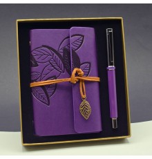 Özel Renk Deri Defter Ve Roller Metal Kalem