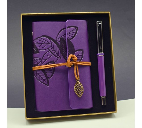 Özel Renk Deri Defter Ve Roller Metal Kalem