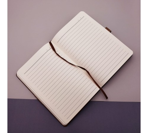 Desenli Siyah Deri Defter Kalem Set