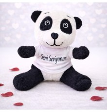 Seni Seviyorum Tişörtlü Sevimli Peluş Panda