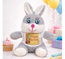 Doğum Günü Tişörtlü Peluş Tavşan