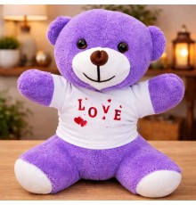 Love Baskılı Tişörtlü Peluş Oyuncak Ayıcık