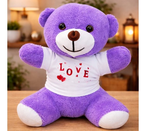 Love Baskılı Tişörtlü Peluş Oyuncak Ayıcık