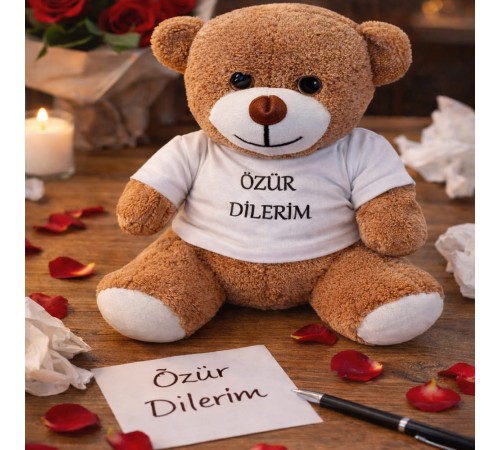 Özür Dilerim Tişörtlü Oyuncak Ayıcık