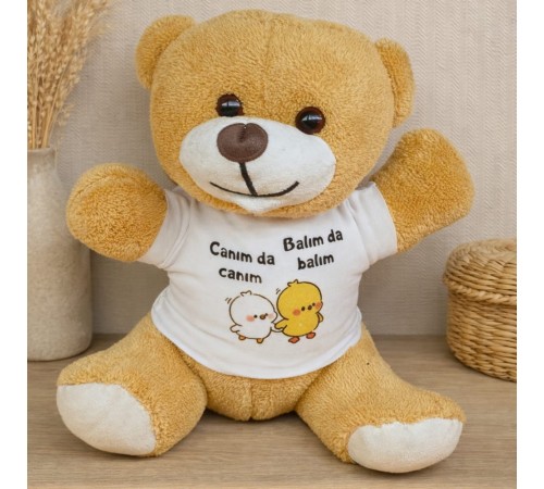 Canım Da Canım Balım Da Balım Tişörtlü Peluş Ayıcık