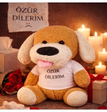 Özür Dilerim Tişörtlü Peluş Oyuncak Köpek