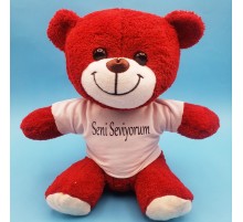 Kırmızı Ayıcık Seni Seviyorum Tişörtlü