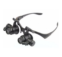 Gözlük Modeli 10X 15X 20X 25X Lens 2 Led Işıklı Büyüteç 9892G