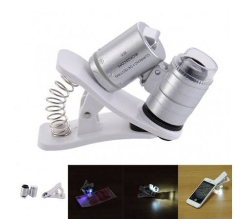 Evrensel Led Işıklı Mini Cep Mikroskobu Tüm Kameralı Telefonlar Için 9882-W Evrensel Led Işıklı Mini Cep Mikroskobu Tüm Kameralı Telefonlar Için 9882-W
